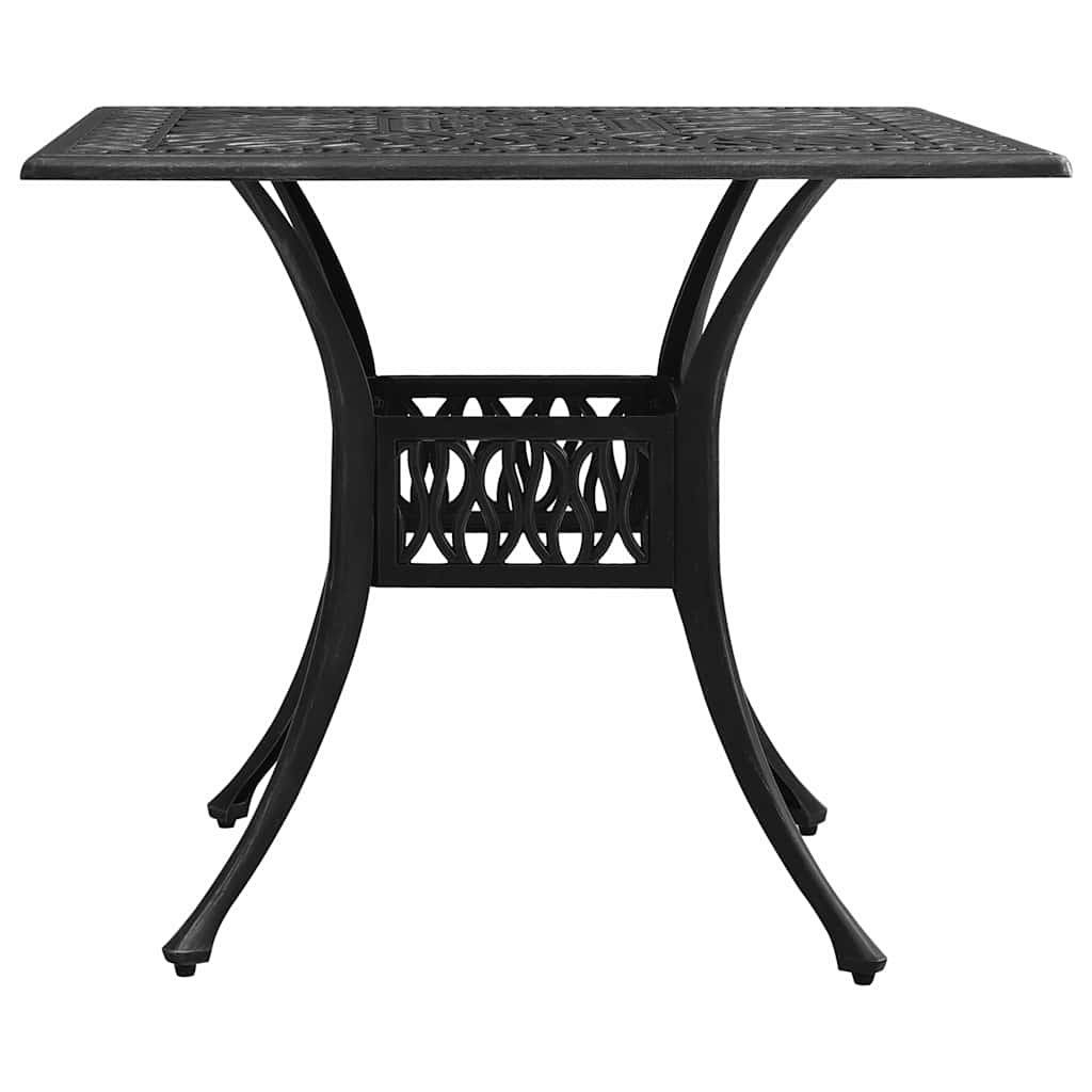 5-dijelni bistro set od lijevanog aluminija crni