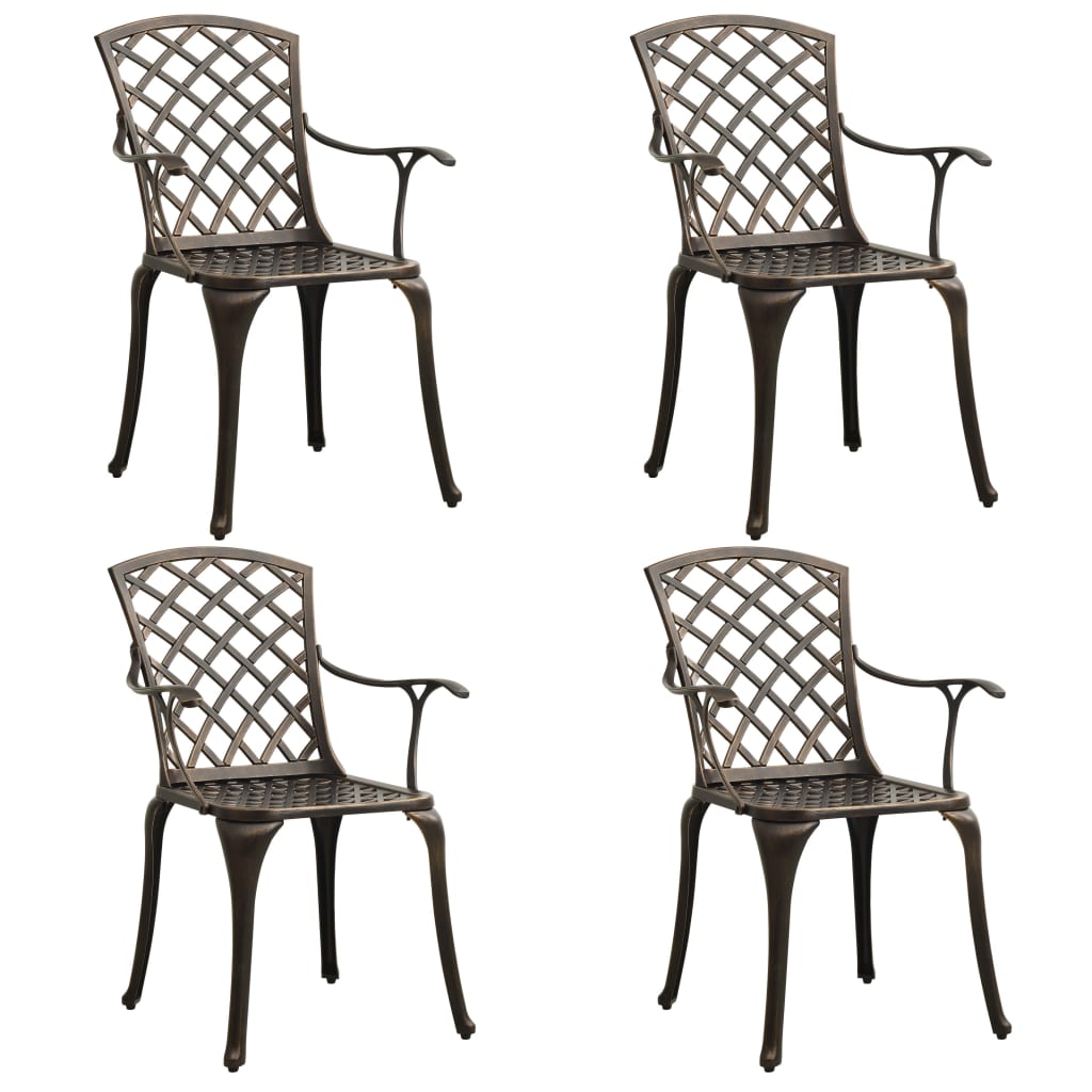 5-dijelni bistro set od lijevanog aluminija brončani