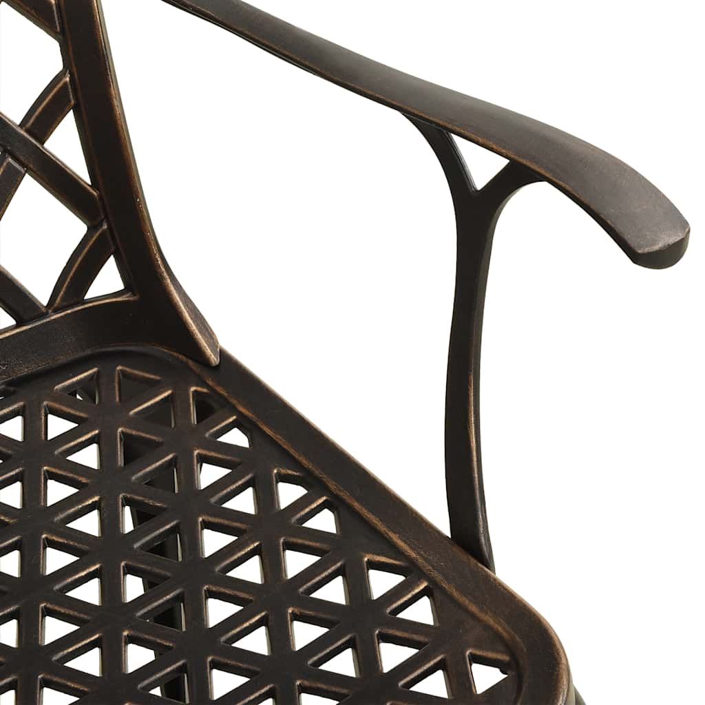 5-dijelni bistro set od lijevanog aluminija brončani