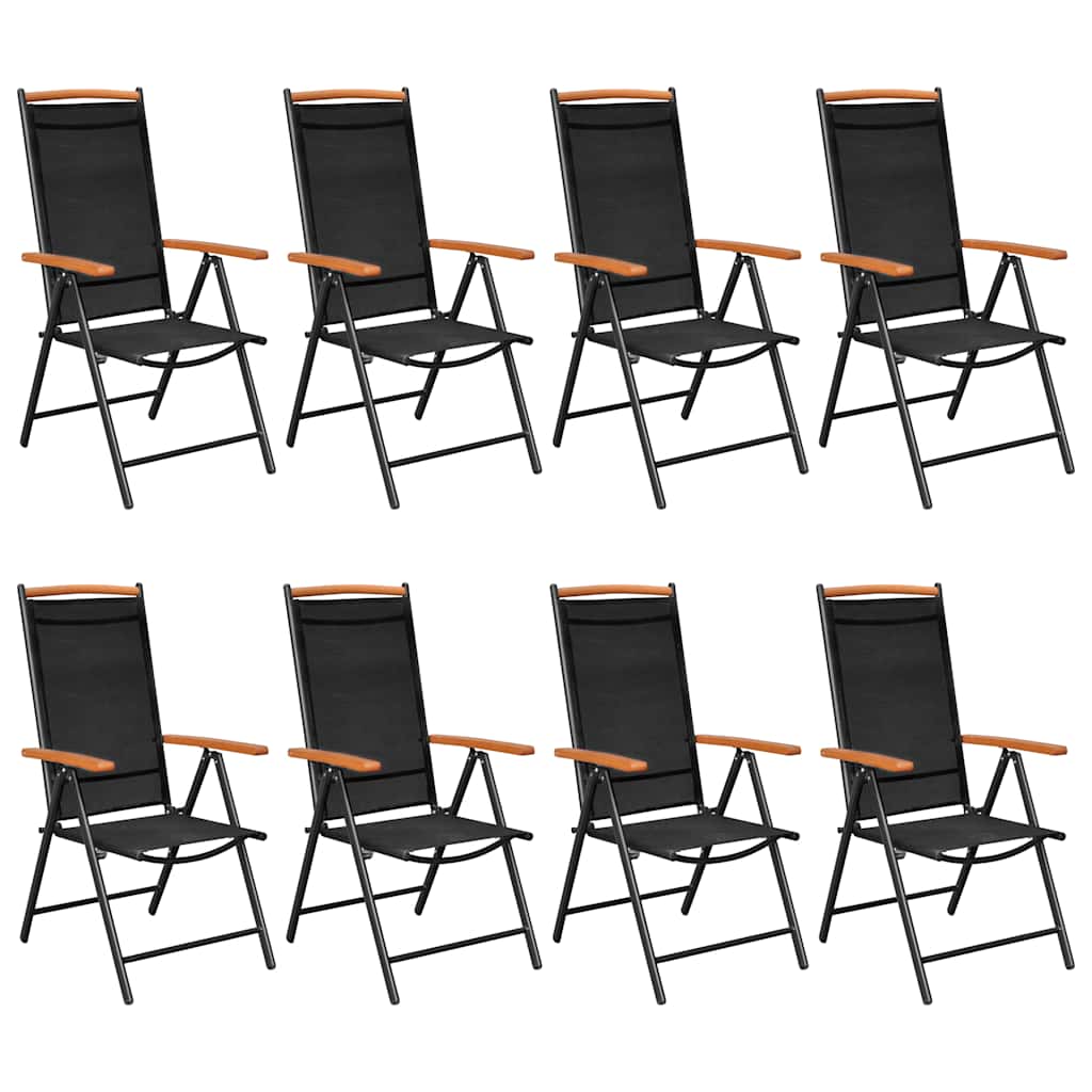 9-dijelni vrtni blagovaonski set crni