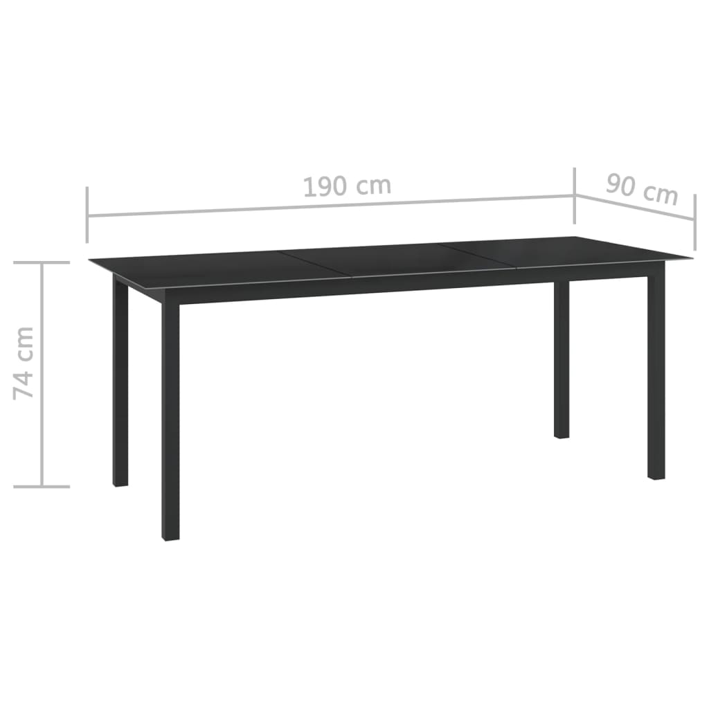 9-dijelni vrtni blagovaonski set aluminijski antracit