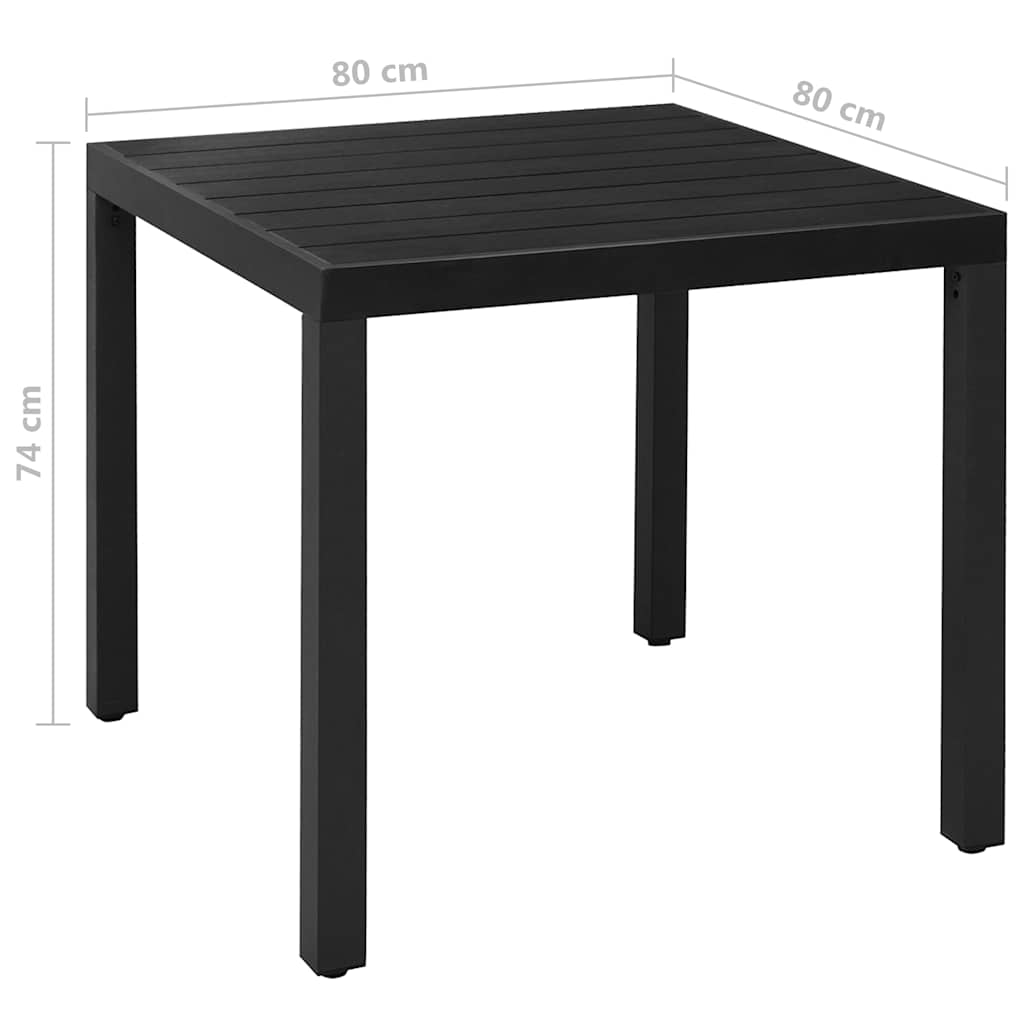 5-dijelni vrtni blagovaonski set aluminijski crni