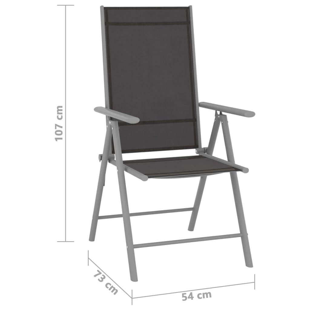 5-dijelni vrtni blagovaonski set aluminij i tekstilen srebrni