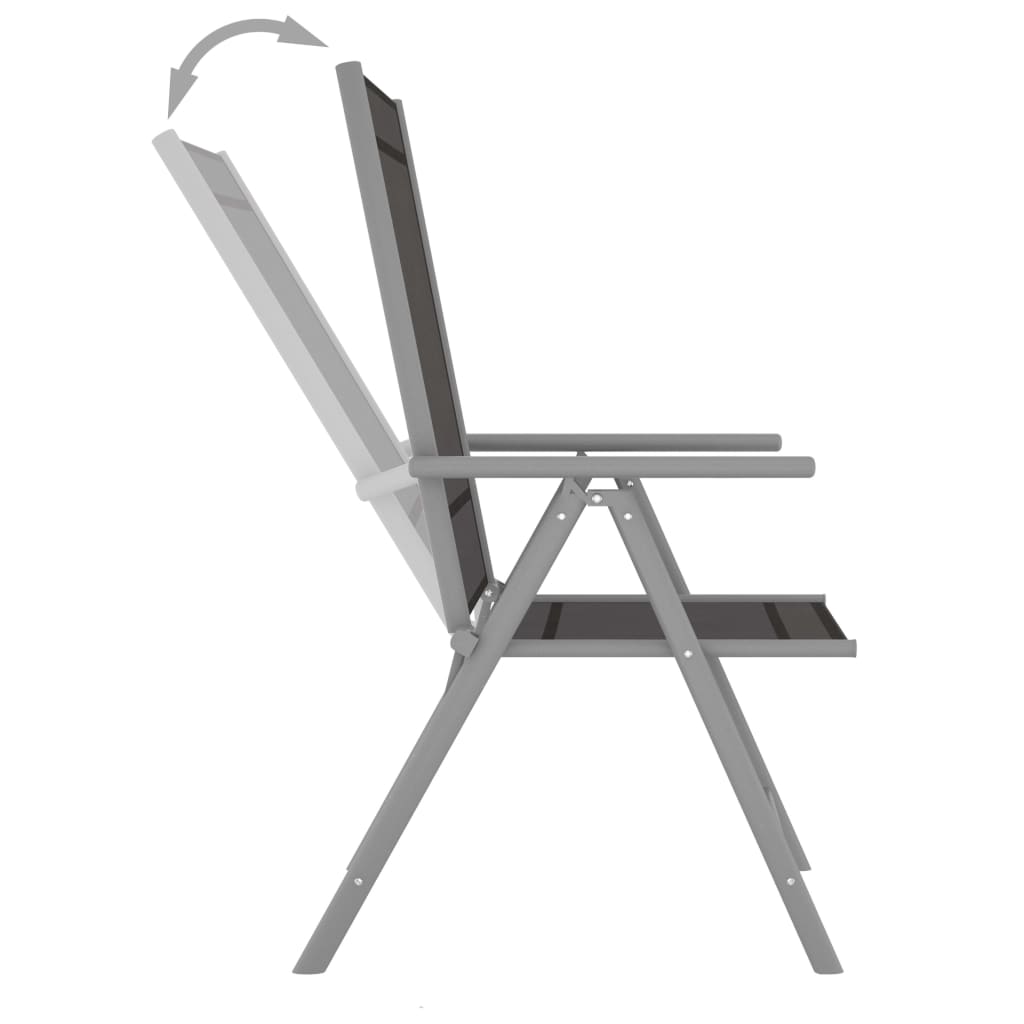 5-dijelni vrtni blagovaonski set aluminij i tekstilen srebrni