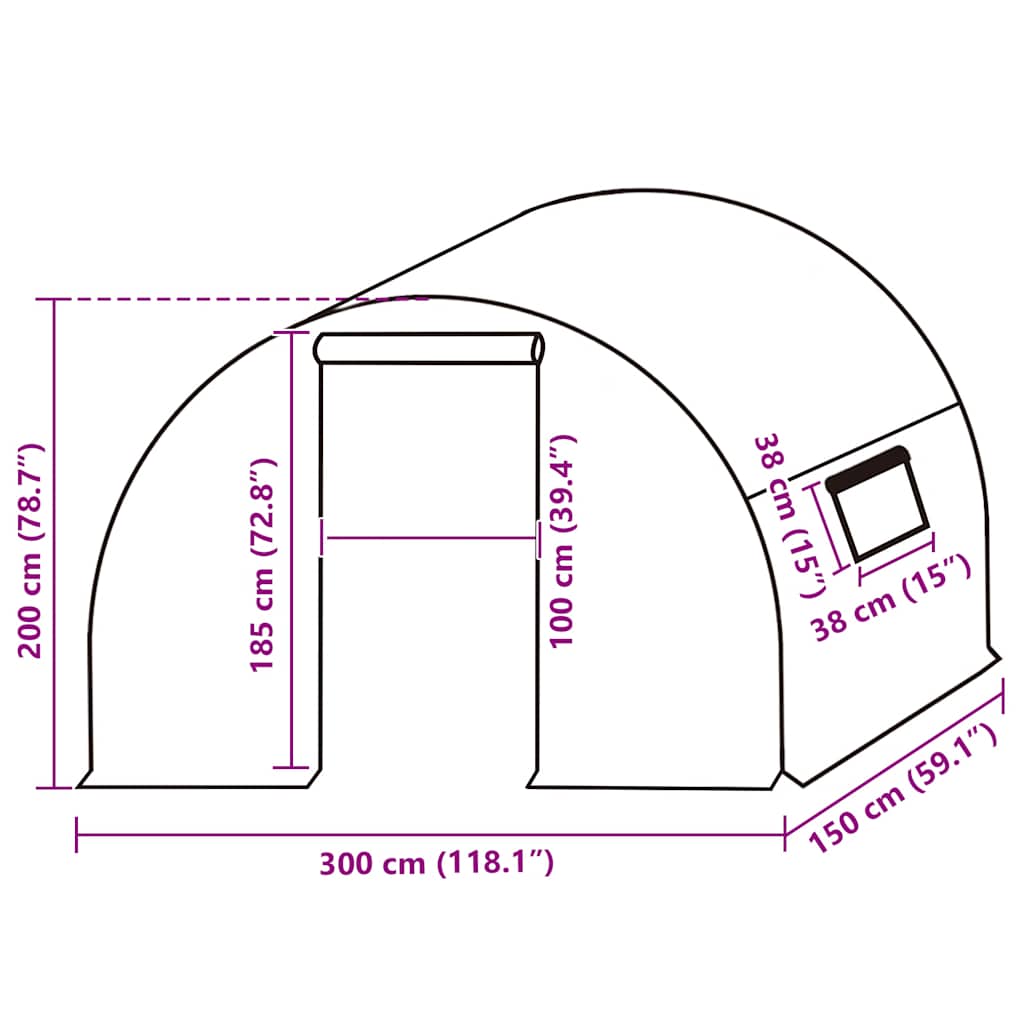 Zamjenski pokrov za plastenik (4,5 m²) 3 x 1,5 x 2 m prozirni