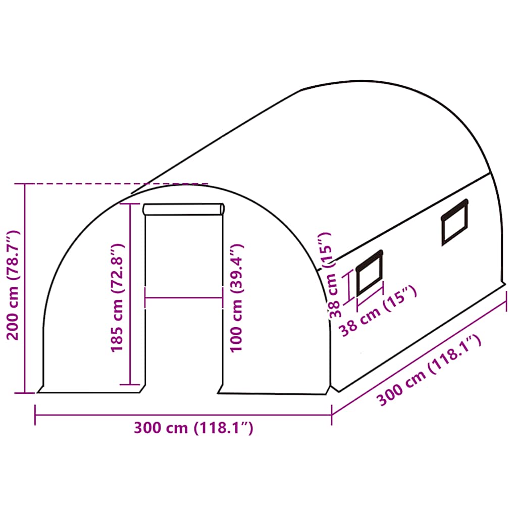 Zamjenski pokrov za plastenik (9 m²) 3 x 3 x 2 m prozirni