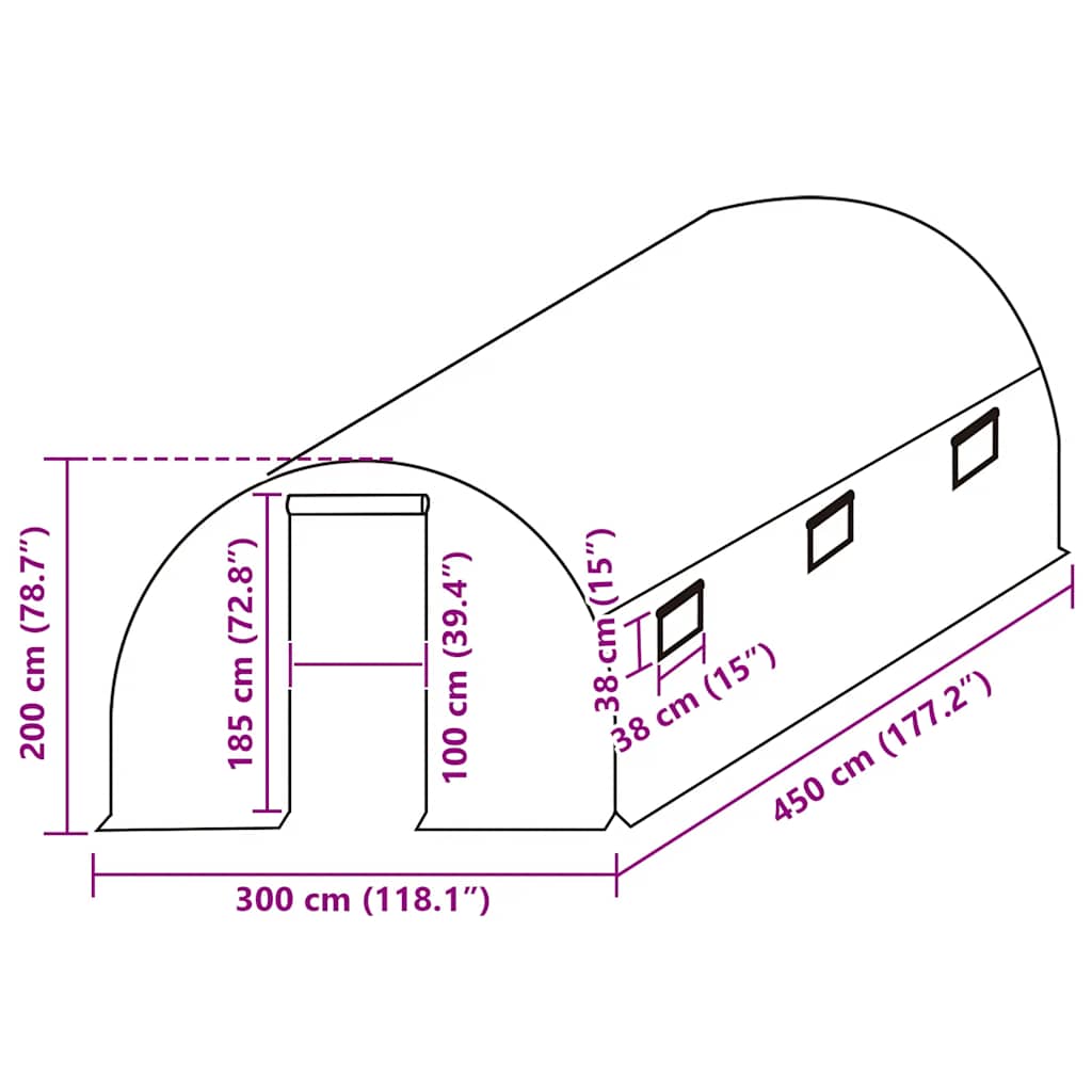 Zamjenski pokrov za plastenik (13,5 m²) 3 x 4,5 x 2 m prozirni