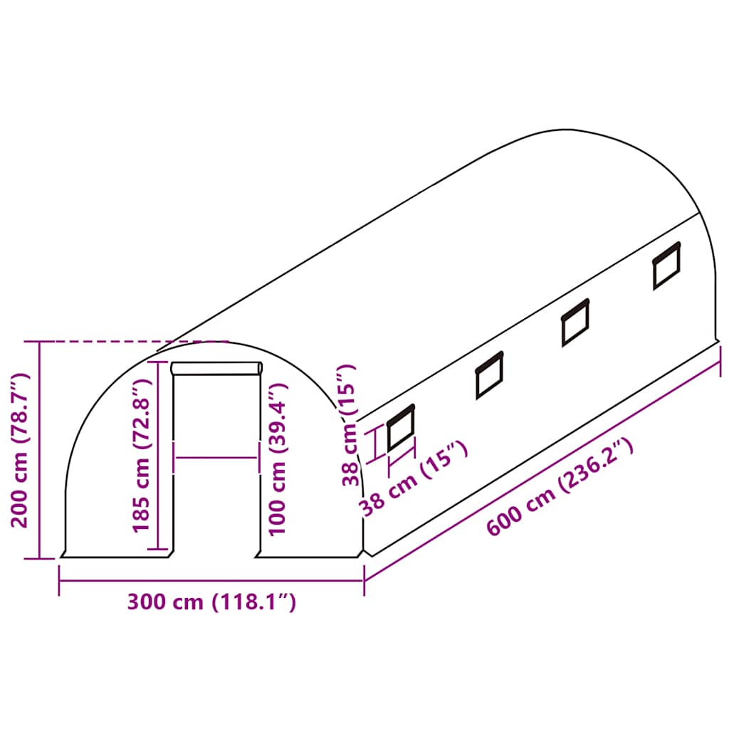 Zamjenski pokrov za plastenik (18 m²) 3 x 6 x 2 m prozirni