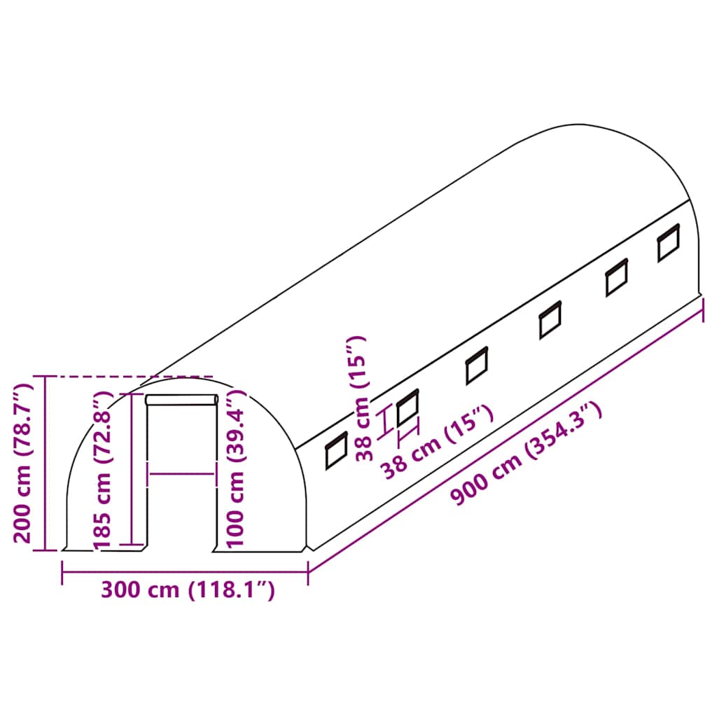 Zamjenski pokrov za plastenik (27 m²) 3 x 9 x 2 m prozirni