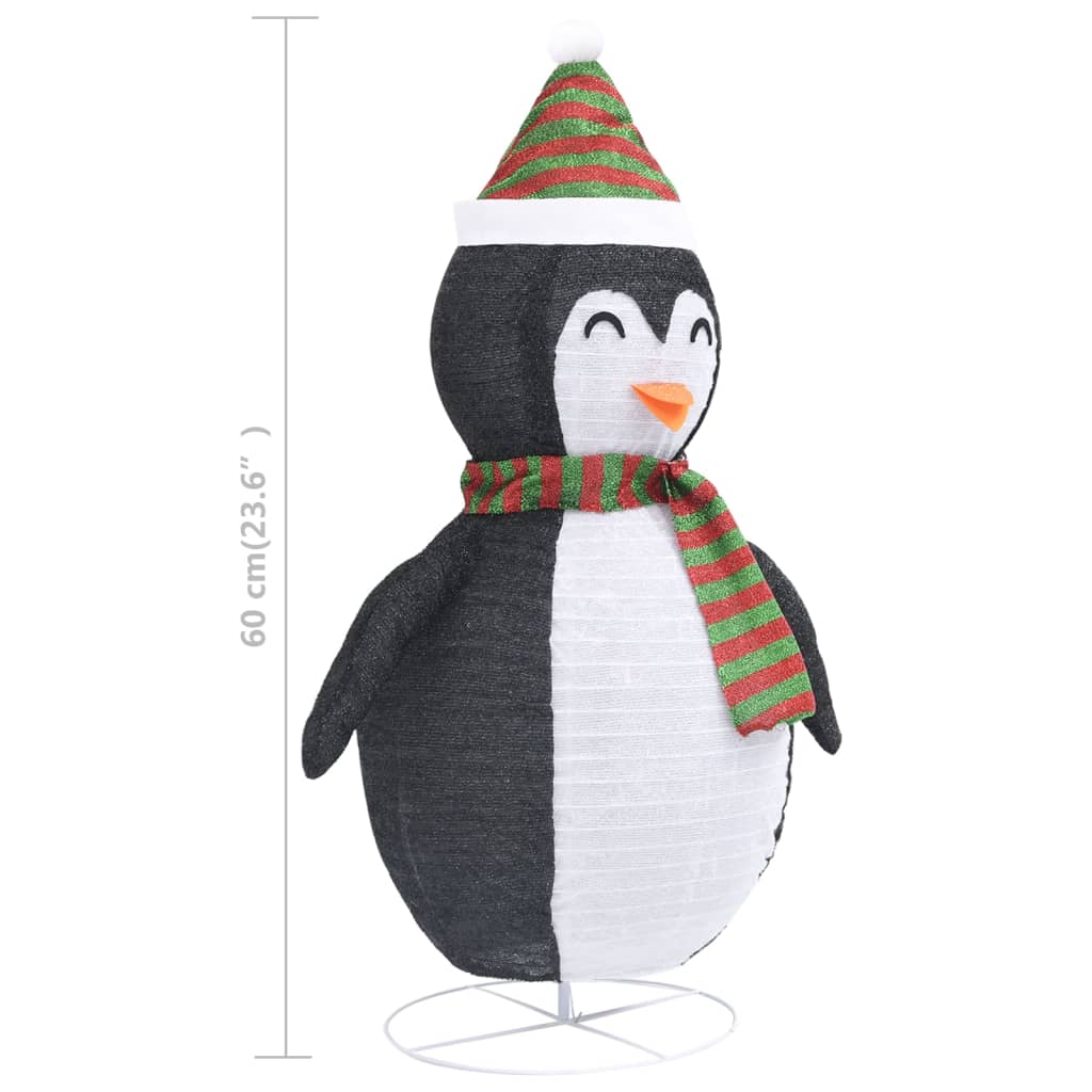 Ukrasna božićna figura pingvina LED od luksuzne tkanine 60 cm