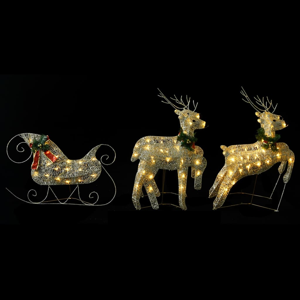 Božićni vanjski ukrasni sobovi i saonice 60 LED lampica