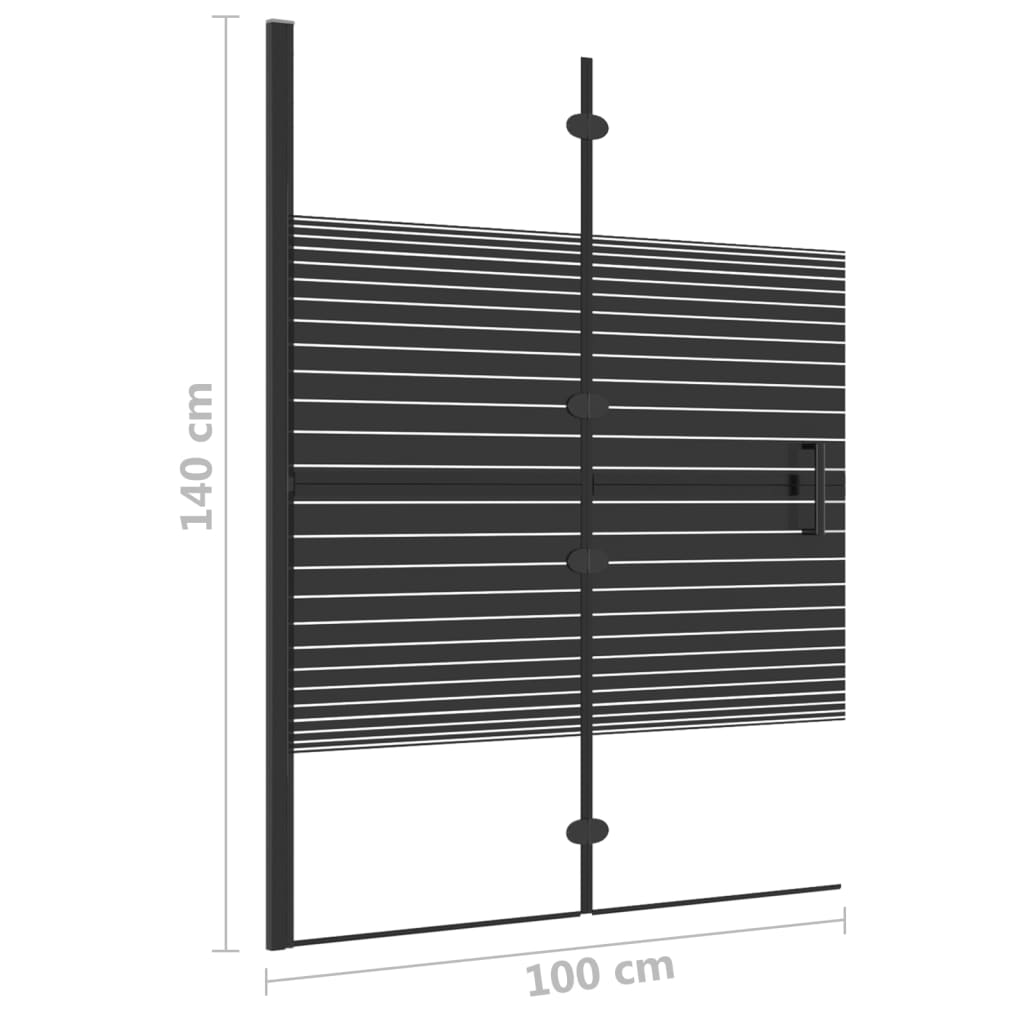 Sklopiva pregrada za tuš ESG 100 x 140 cm crna
