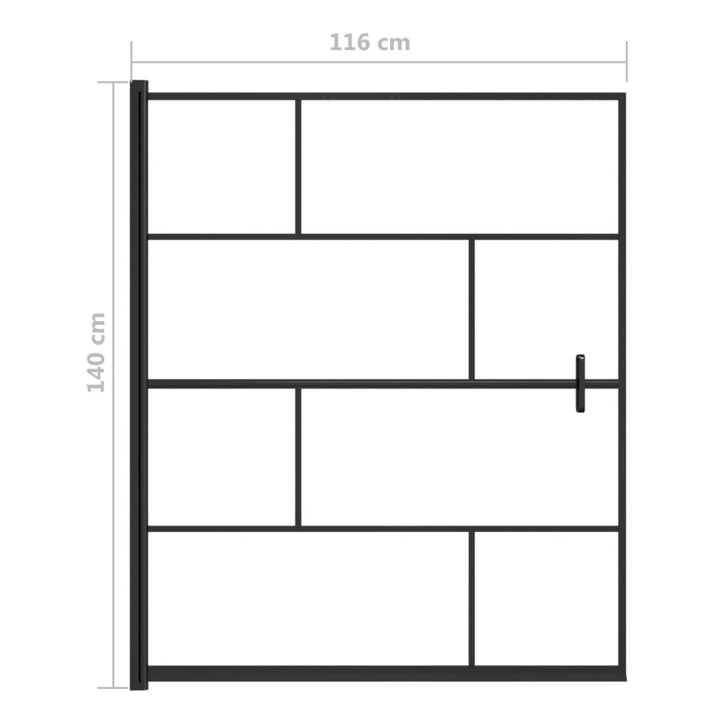 Pregrada za tuš ESG 116 x 140 cm crna