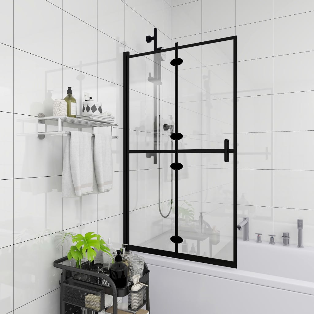 Sklopiva pregrada za tuš ESG 100 x 140 cm crna