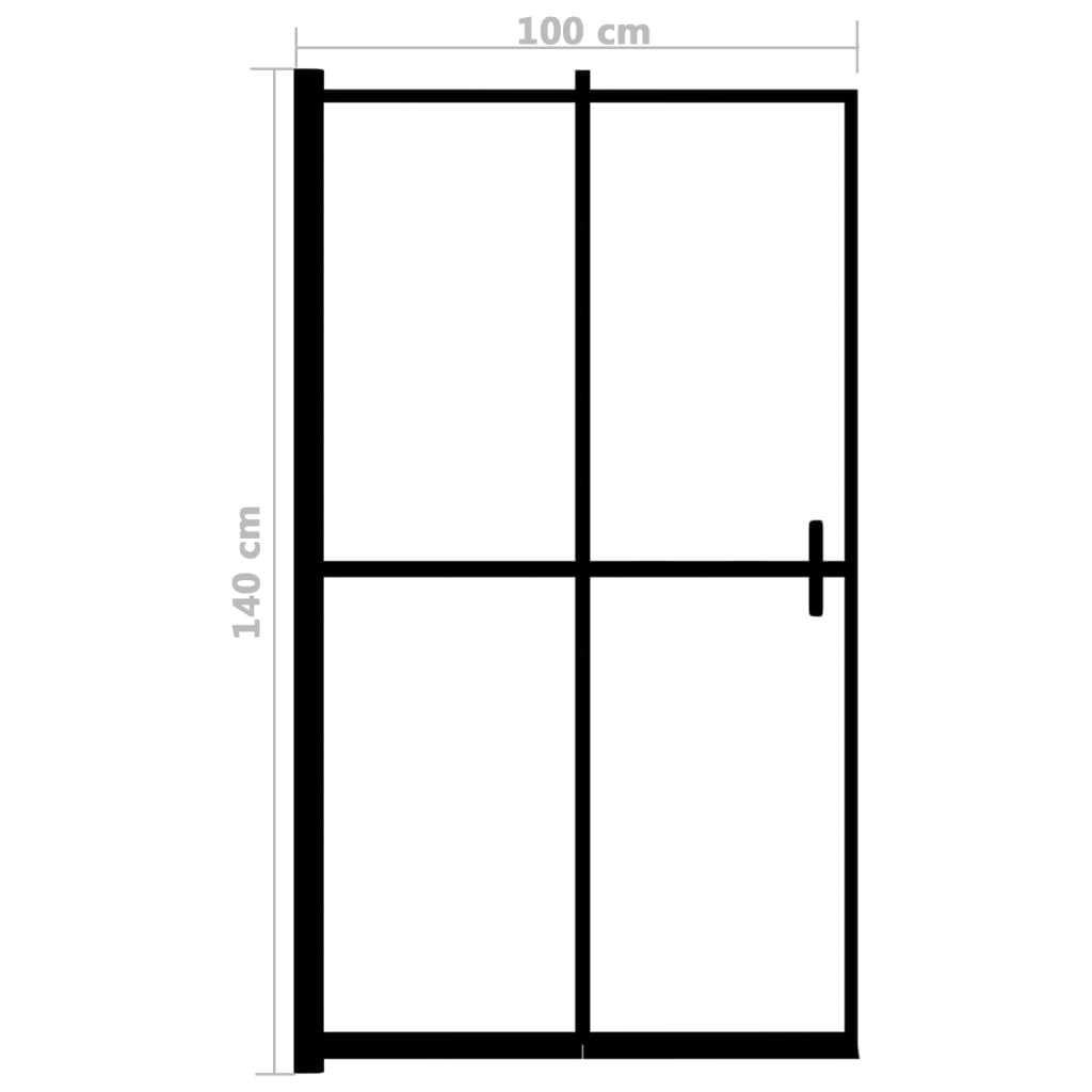 Sklopiva pregrada za tuš ESG 100 x 140 cm crna