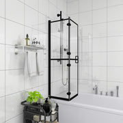 Sklopiva pregrada za tuš ESG 100 x 140 cm crna