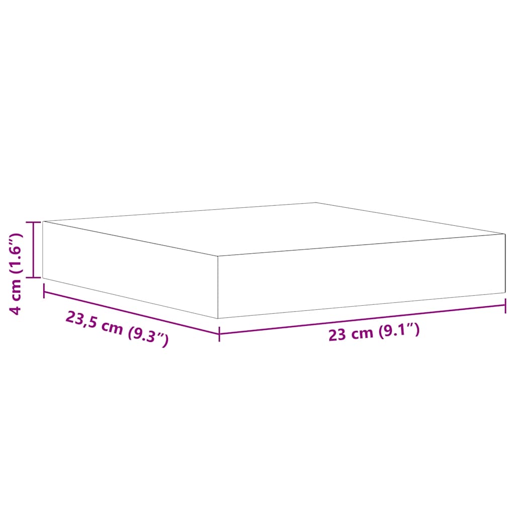 Plutajuća zidna polica boja hrasta i bijela 23x23,5x3,8 cm MDF