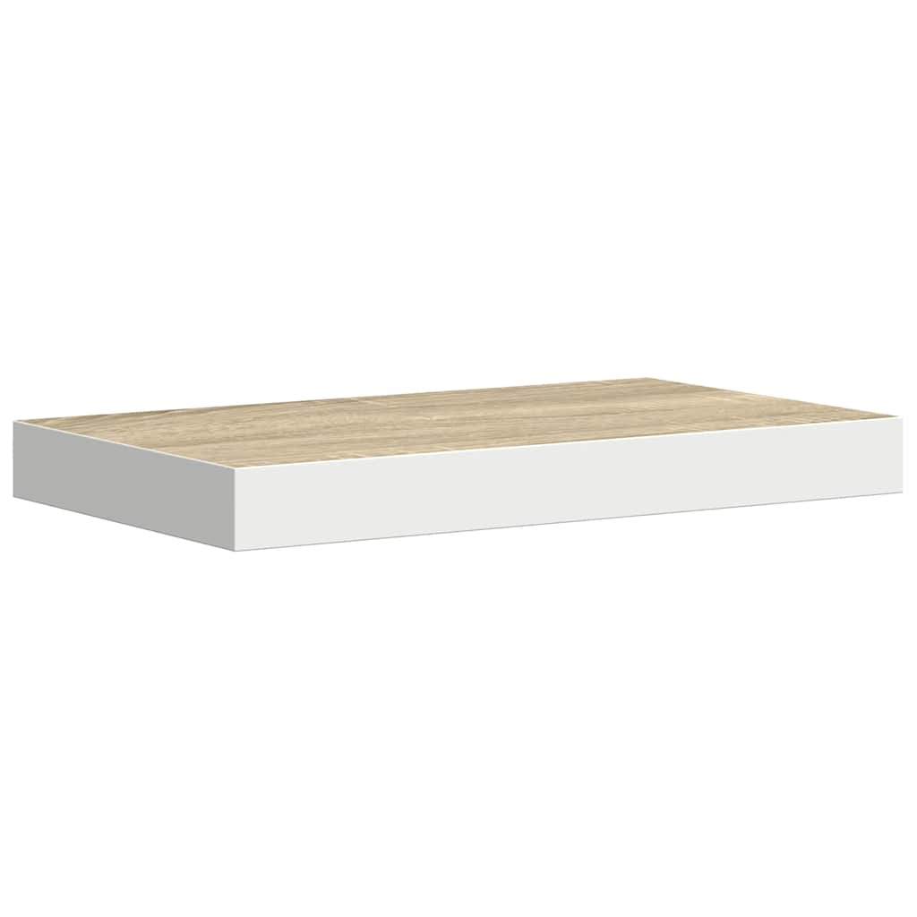 Plutajuće zidne police 4 kom hrast i bijele 50x23x3,8 cm MDF