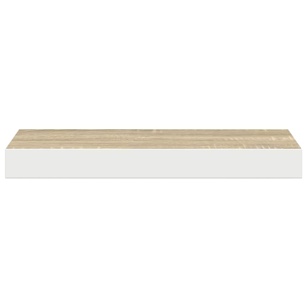 Plutajuće zidne police 4 kom hrast i bijele 50x23x3,8 cm MDF