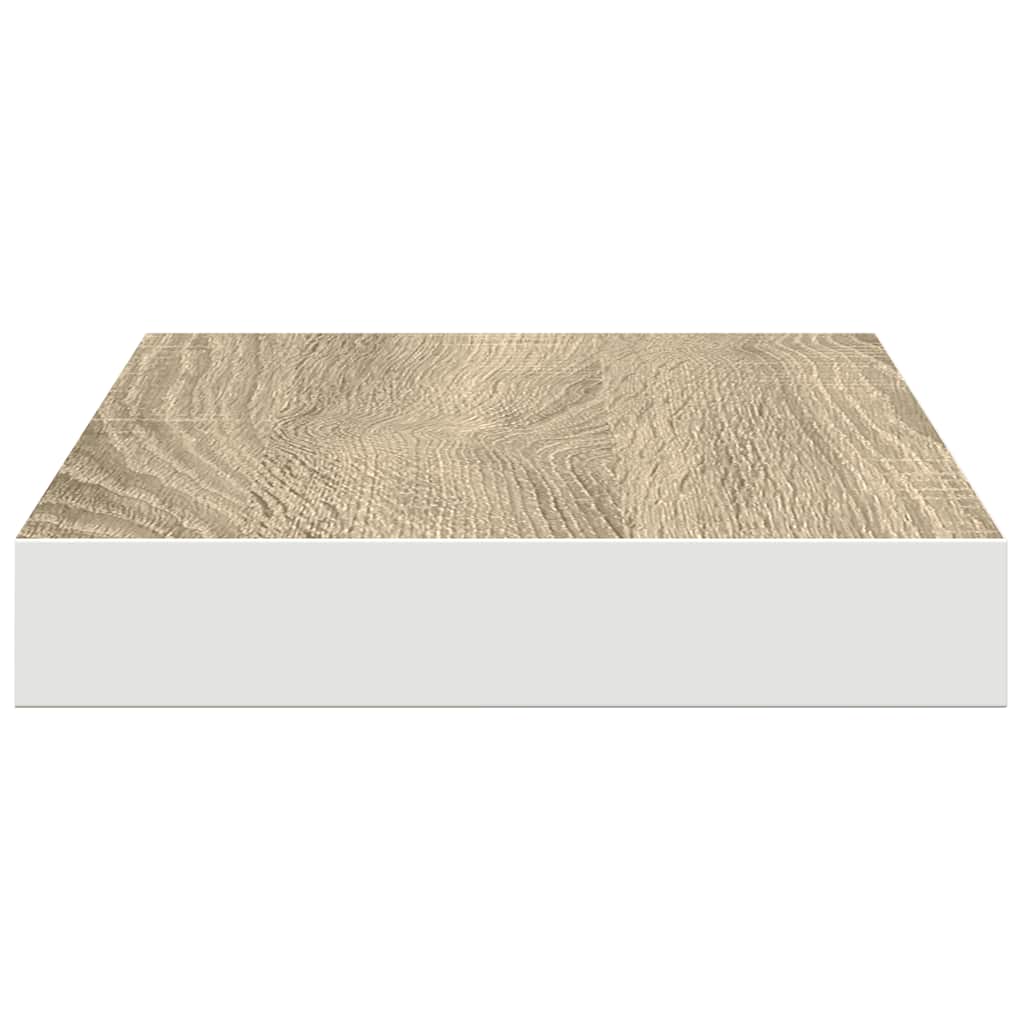 Plutajuće zidne police 4 kom hrast i bijele 50x23x3,8 cm MDF