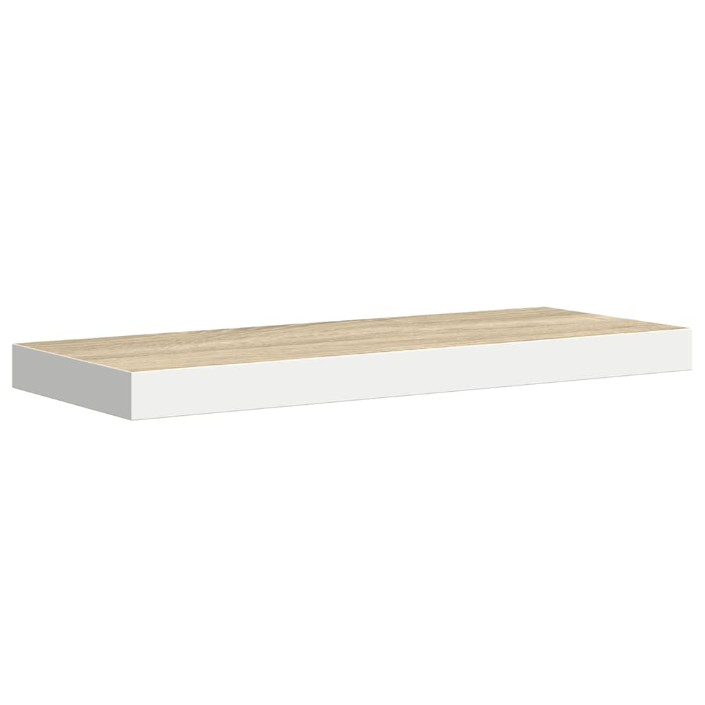 Plutajuće zidne police 4 kom hrast i bijele 60x23,5x3,8 cm MDF