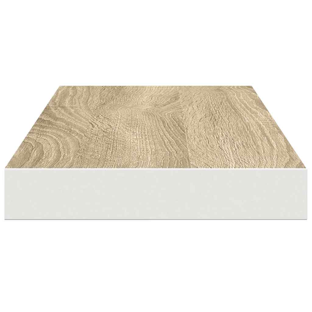 Plutajuće zidne police 4 kom hrast i bijele 60x23,5x3,8 cm MDF