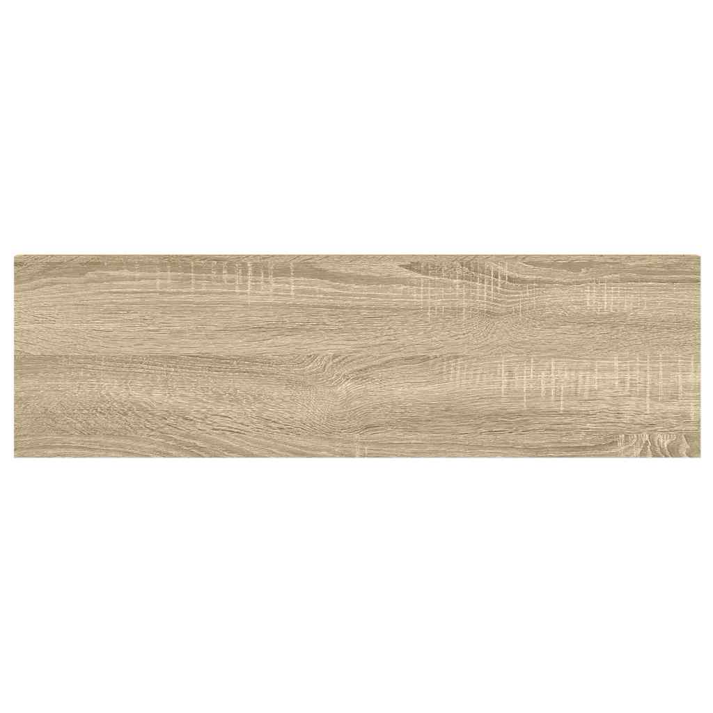 Plutajuće zidne police 4 kom hrast i bijele 80x23,5x3,8 cm MDF