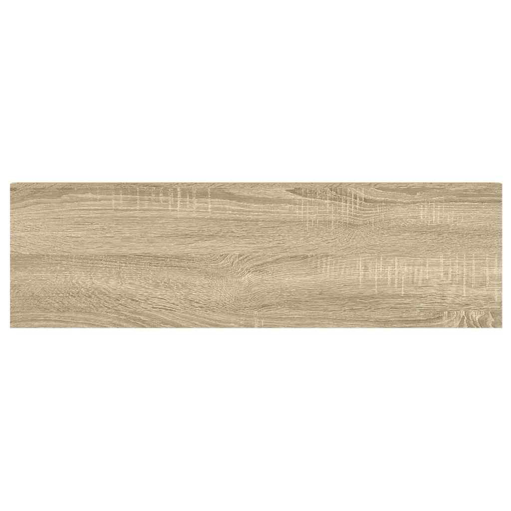 Plutajuća zidna polica boja hrasta i bijela 90x23,5x3,8 cm MDF