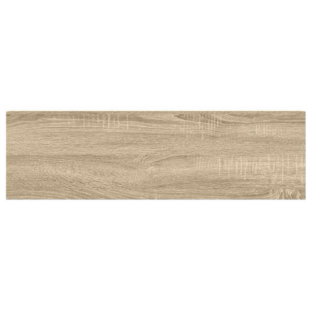 Plutajuće zidne police 2 kom hrast i bijele 90x23,5x3,8 cm MDF