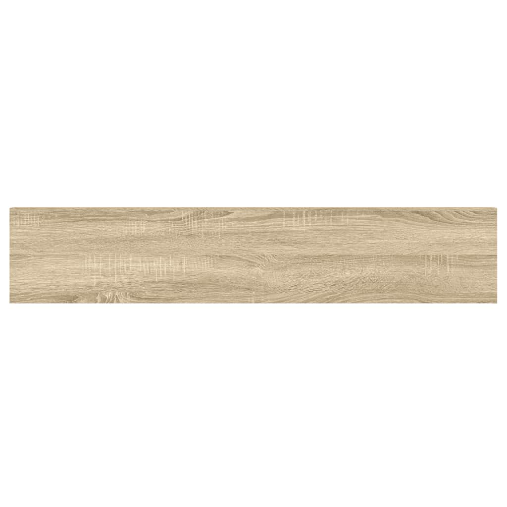 Plutajuće zidne police 2 kom hrast i bijele 120x23,5x3,8 cm MDF
