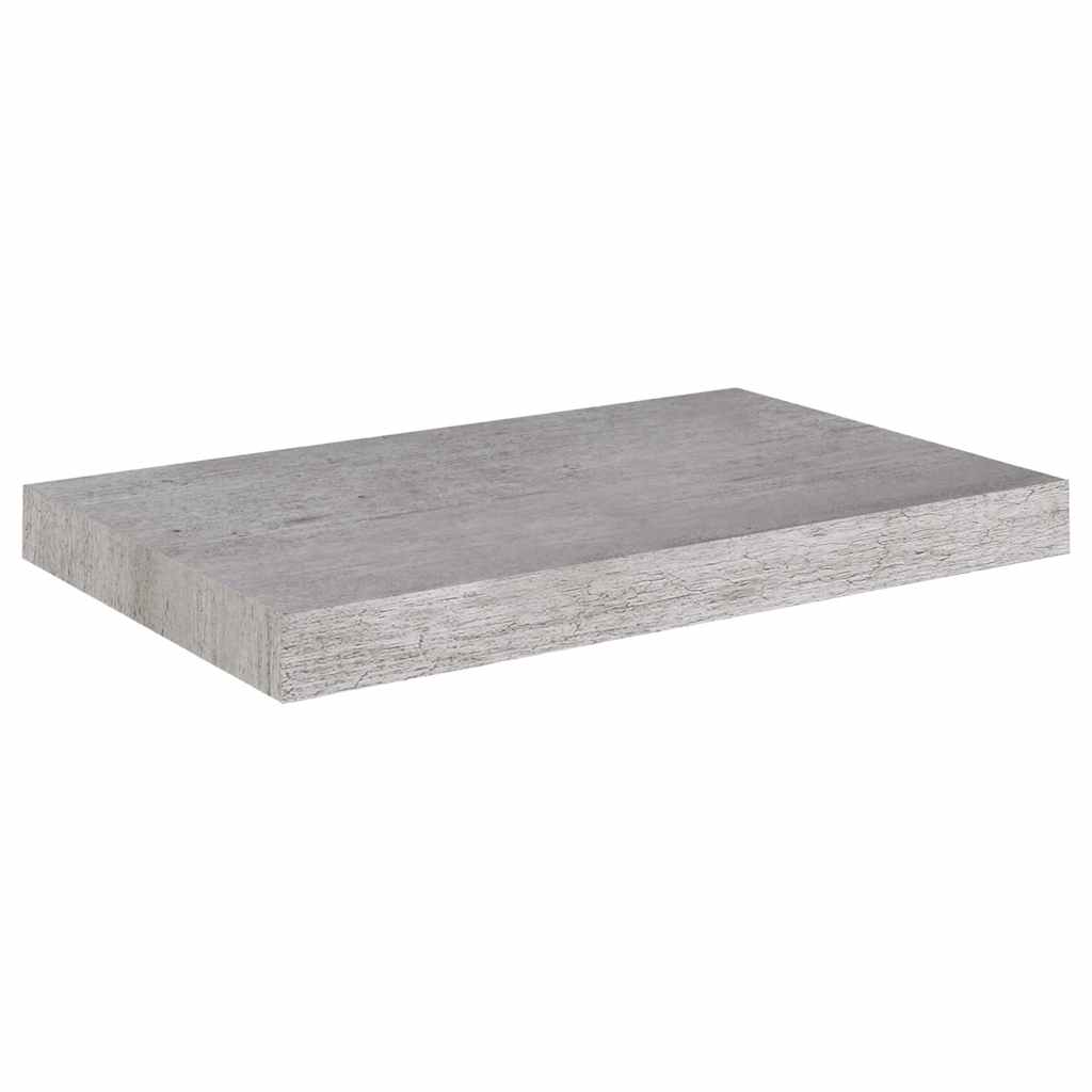 Plutajuća zidna polica siva boja betona 50 x 23 x 3,8 cm MDF