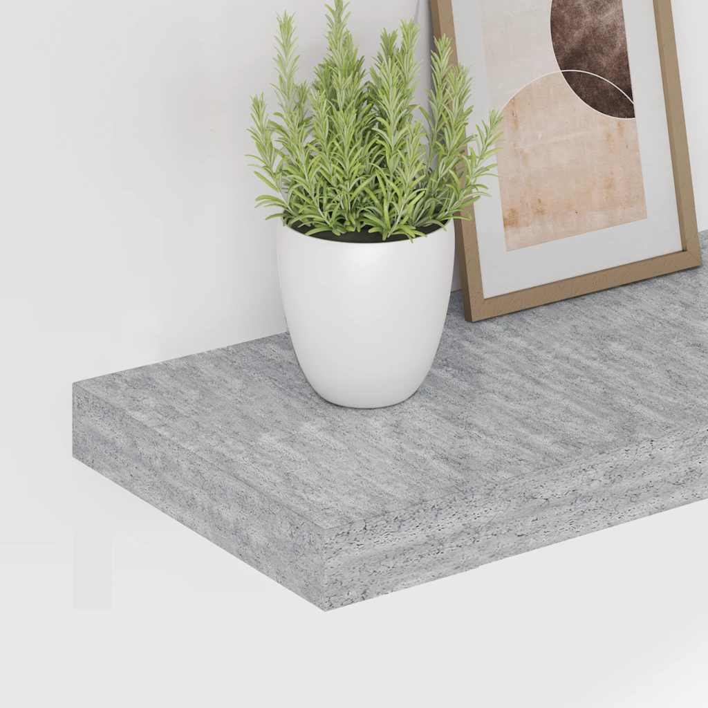 Plutajuće zidne police 4 kom boja betona 120x23,5x3,8 cm MDF