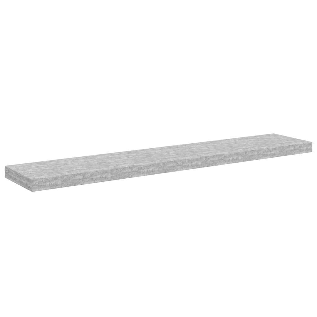 Plutajuće zidne police 4 kom boja betona 120x23,5x3,8 cm MDF