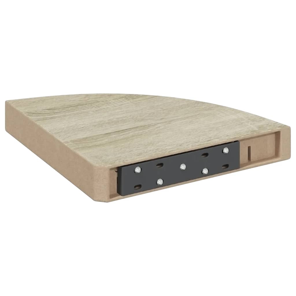 Kutne zidne police 4 kom boja hrasta i bijele 25x25x3,8 cm MDF