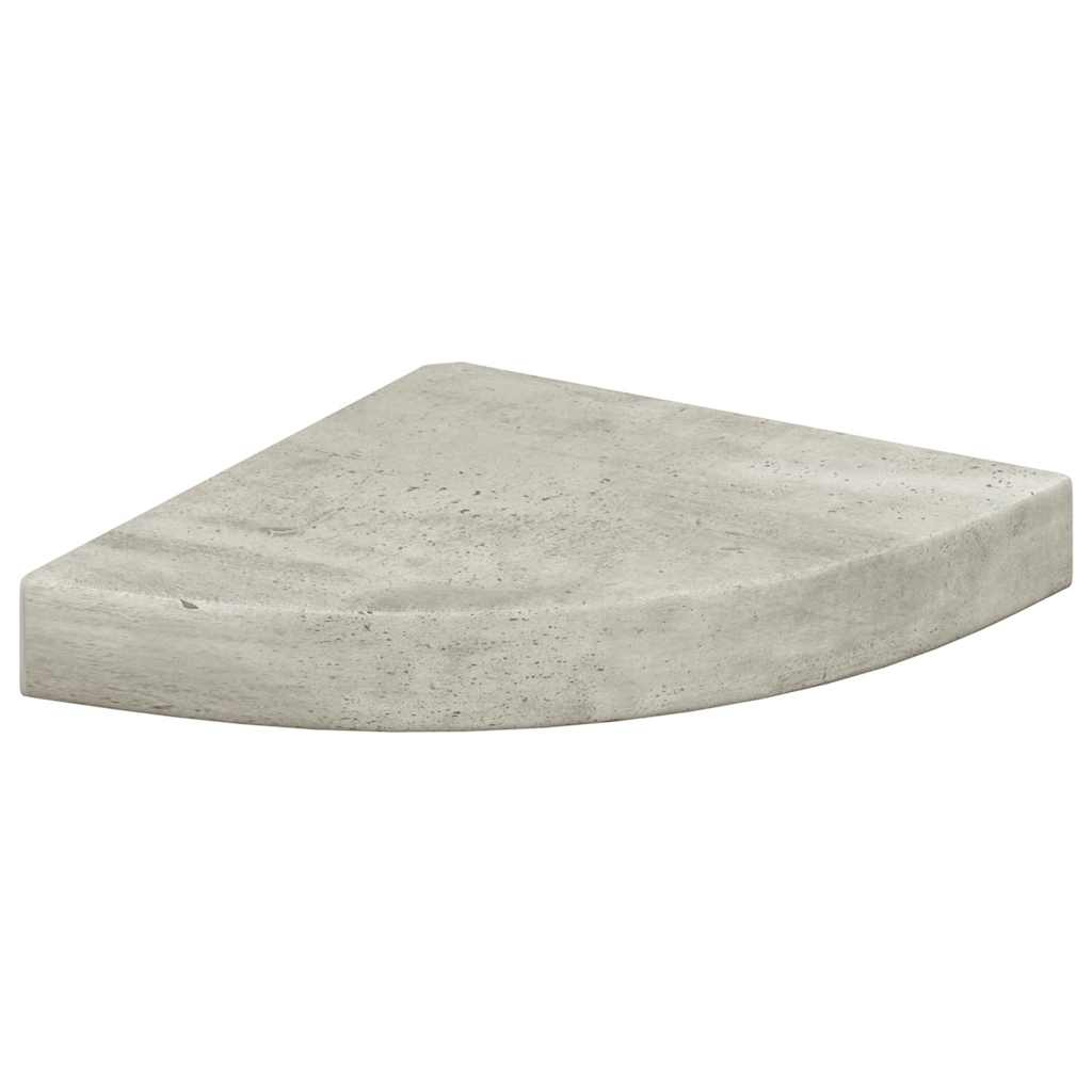 Kutna zidna polica siva boja betona 25 x 25 x 3,8 cm MDF