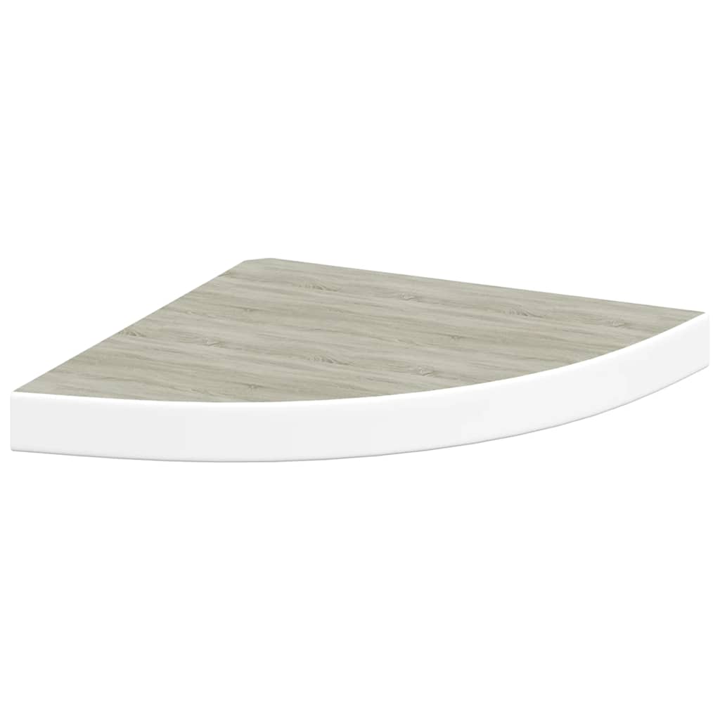 Kutne zidne police 4 kom boja hrasta i bijele 35x35x3,8 cm MDF