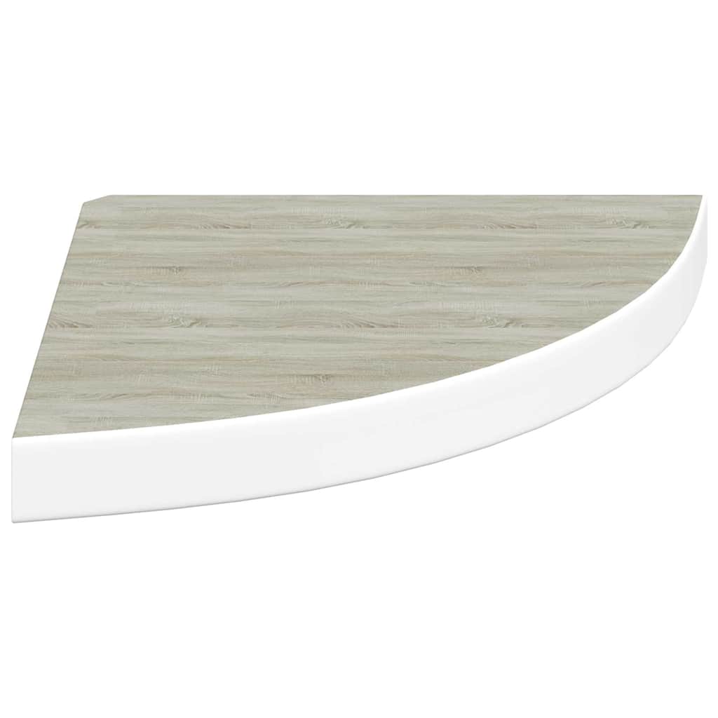 Kutne zidne police 4 kom boja hrasta i bijele 35x35x3,8 cm MDF
