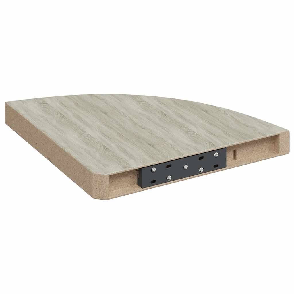 Kutne zidne police 4 kom boja hrasta i bijele 35x35x3,8 cm MDF