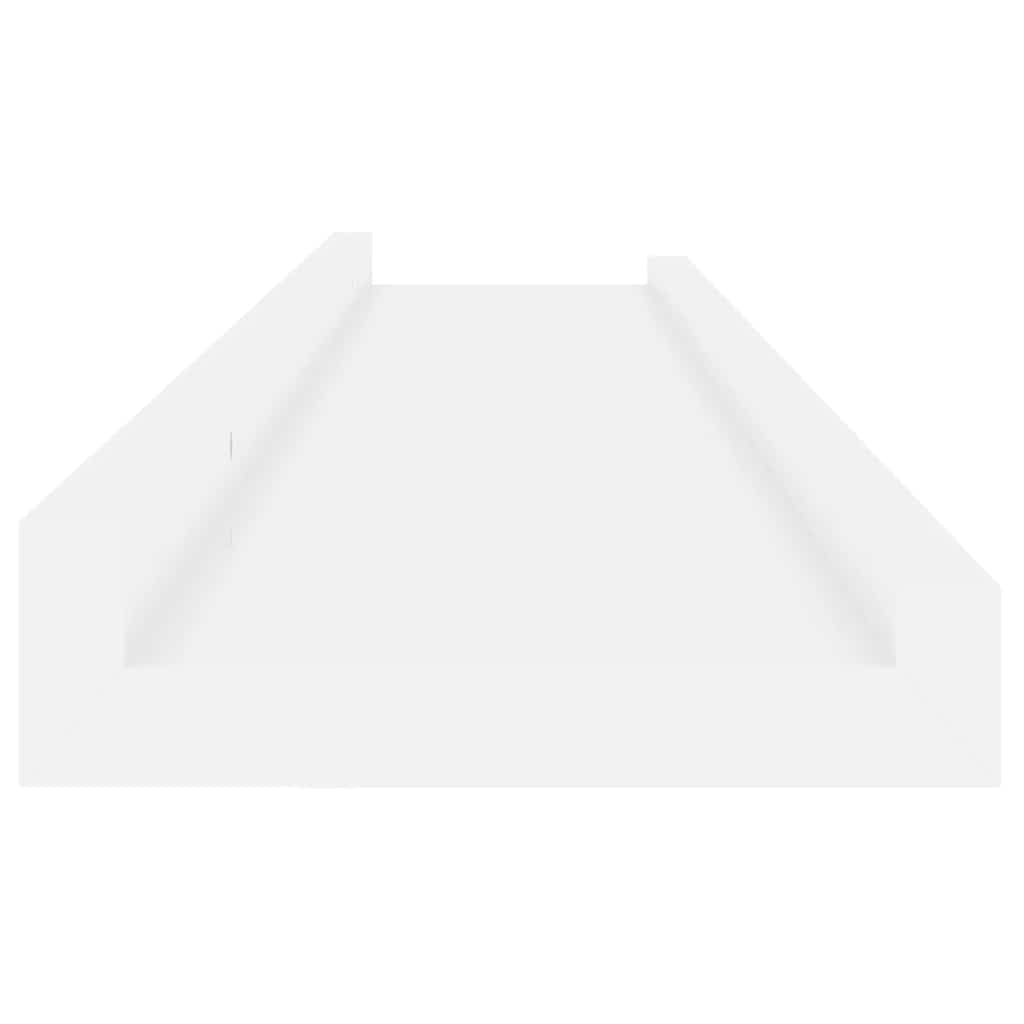 Zidne police 2 kom visoki sjaj bijele 80 x 9 x 3 cm