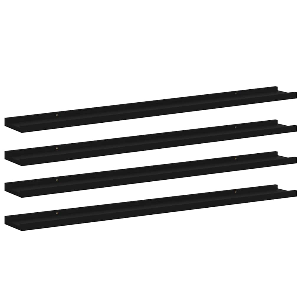 Zidne police 4 kom crne 100 x 9 x 3 cm