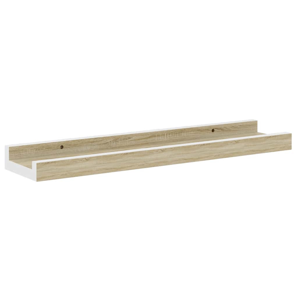 Zidne police 4 kom bijele i boja hrasta sonome 40 x 9 x 3 cm