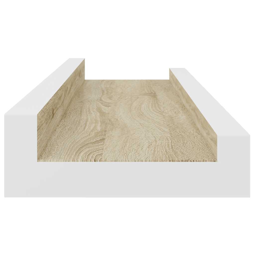 Zidne police 4 kom bijele i boja hrasta sonome 40 x 9 x 3 cm