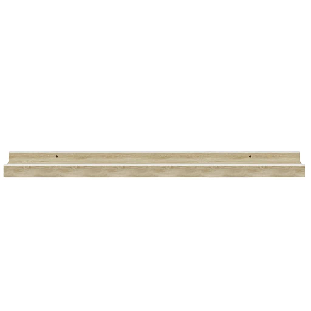 Zidne police 4 kom bijele i boja hrasta sonome 60 x 9 x 3 cm