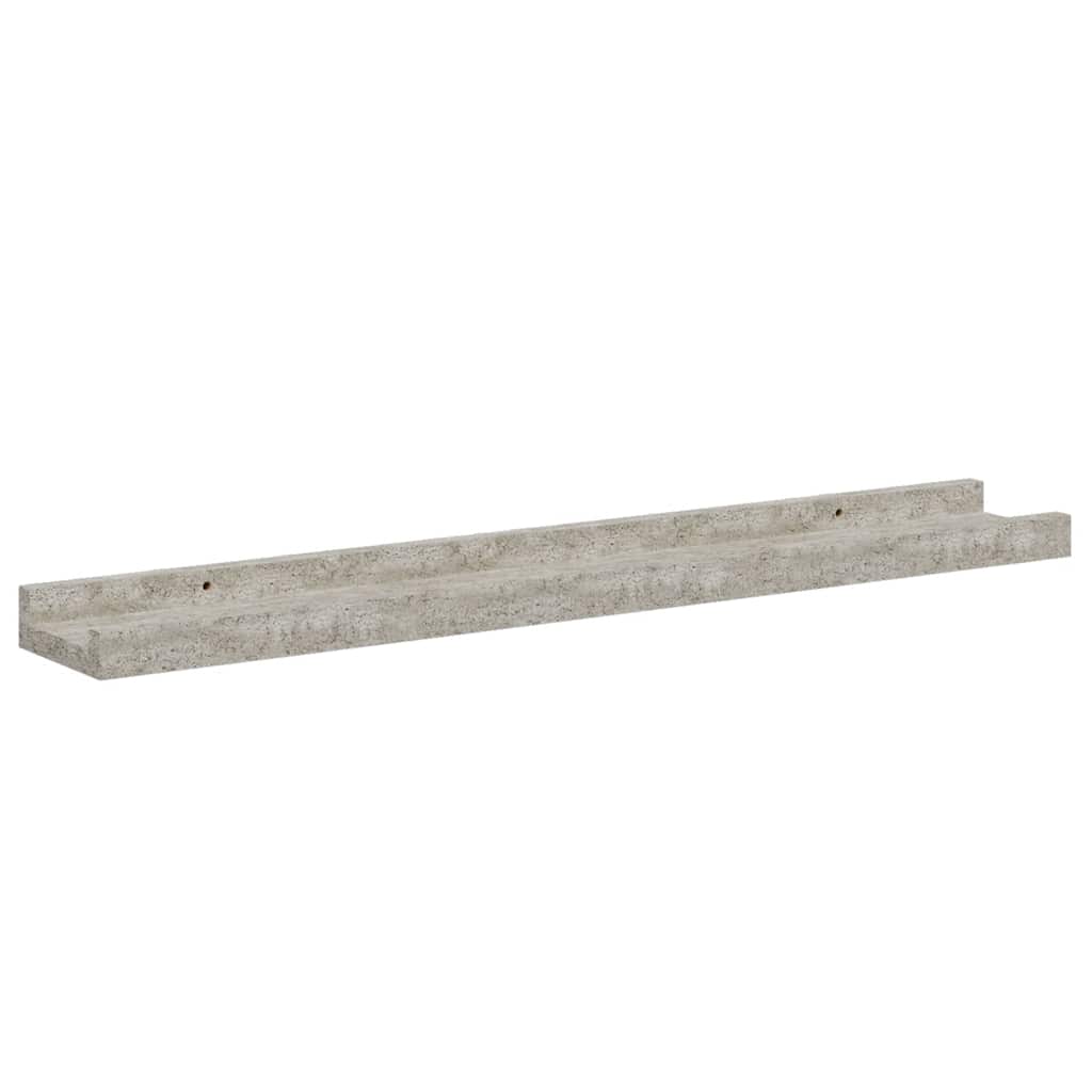 Zidne police 2 kom siva boja betona 60 x 9 x 3 cm
