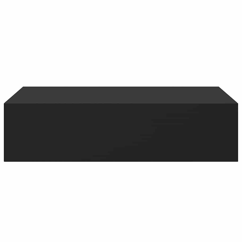 Zidne police s ladicom 2 kom crne 40 x 23,5 x 10 cm MDF