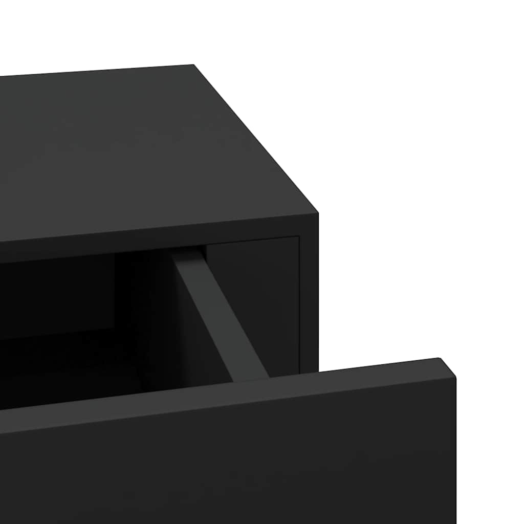 Zidne police s ladicom 2 kom crne 40 x 23,5 x 10 cm MDF