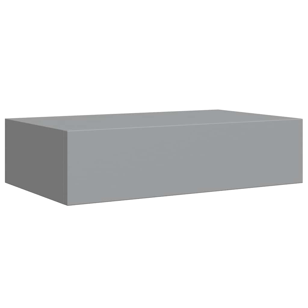 Zidna polica s ladicom siva 40 x 23,5 x 10 cm MDF