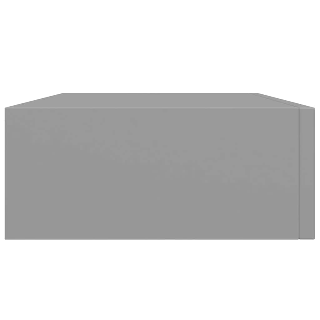 Zidna polica s ladicom siva 40 x 23,5 x 10 cm MDF