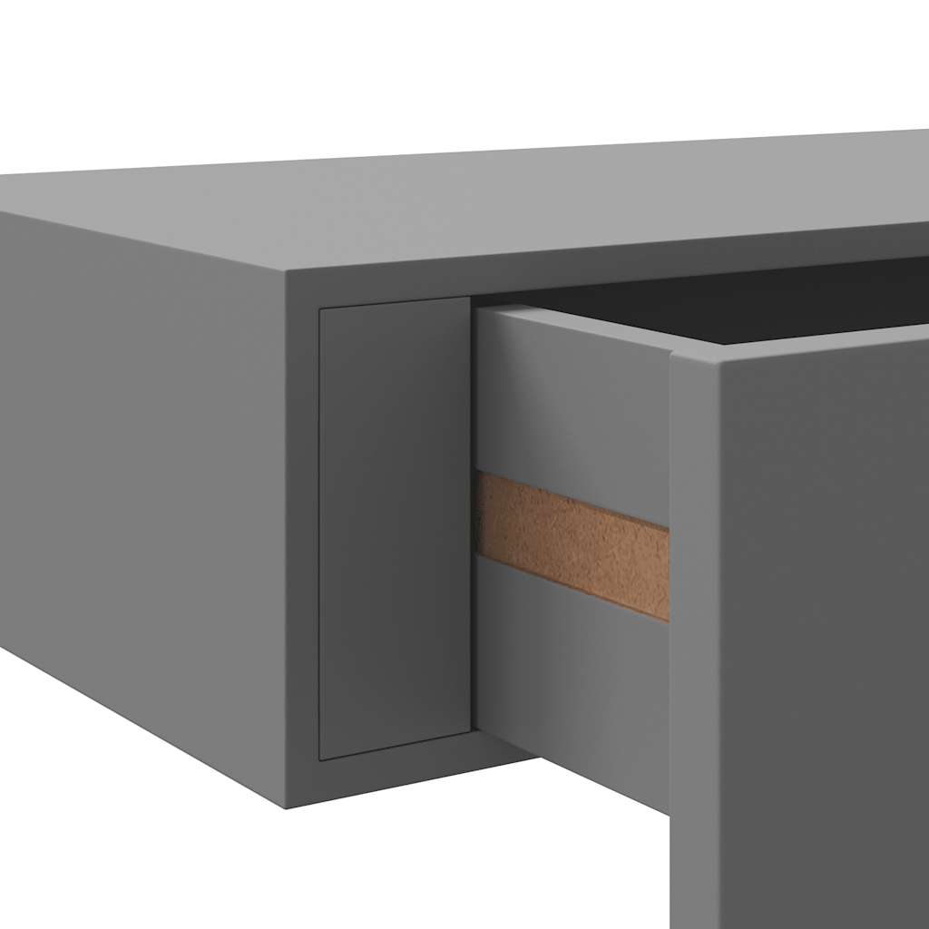 Zidna polica s ladicom siva 40 x 23,5 x 10 cm MDF