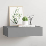 Zidna polica s ladicom siva 40 x 23,5 x 10 cm MDF